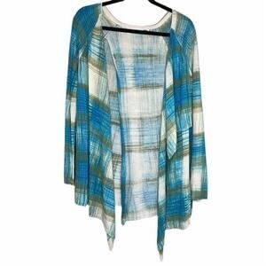 Sparrow Anthropologie Revolution Plaid Cotton Blend Cardigan Small